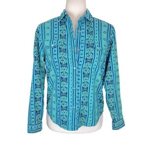 Wrangler turquoise corduroy shirt